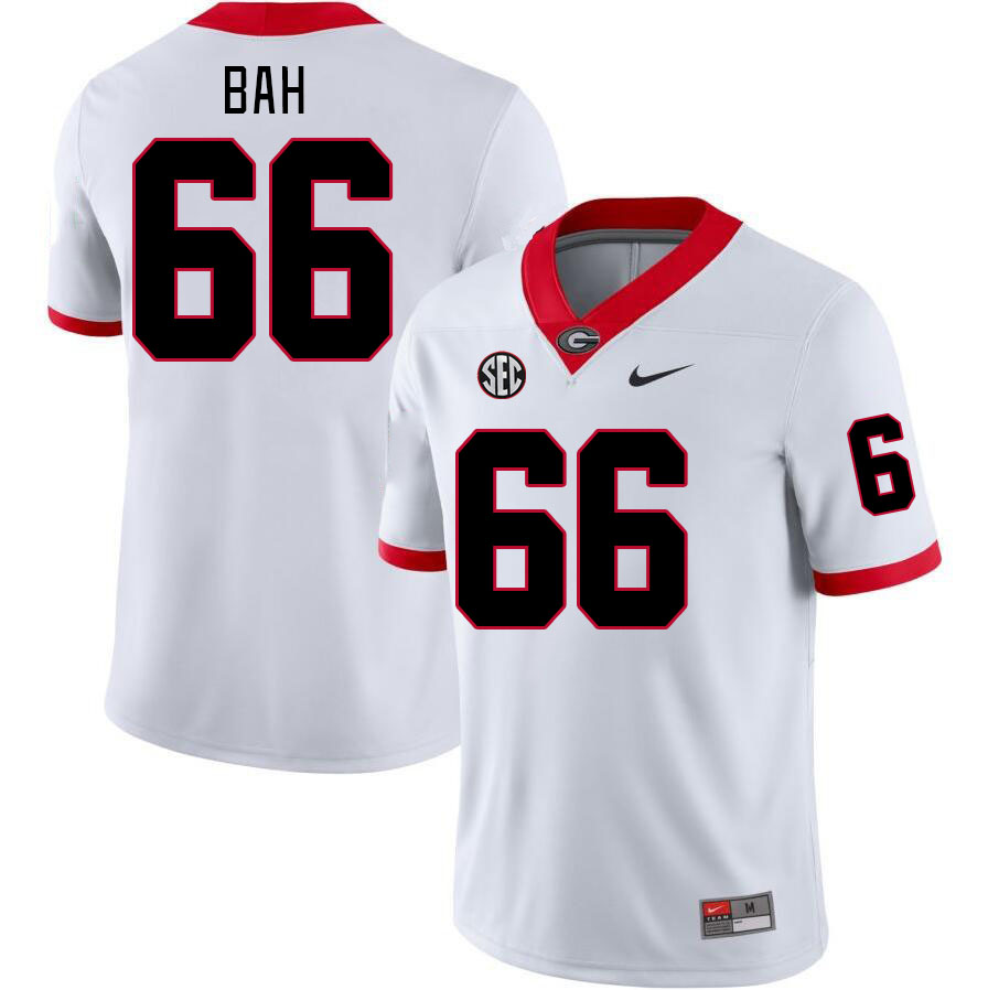 Georgia Bulldogs Men's Aliou Bah #66 White Stitched College UGA Football Jersey 23IY014FG